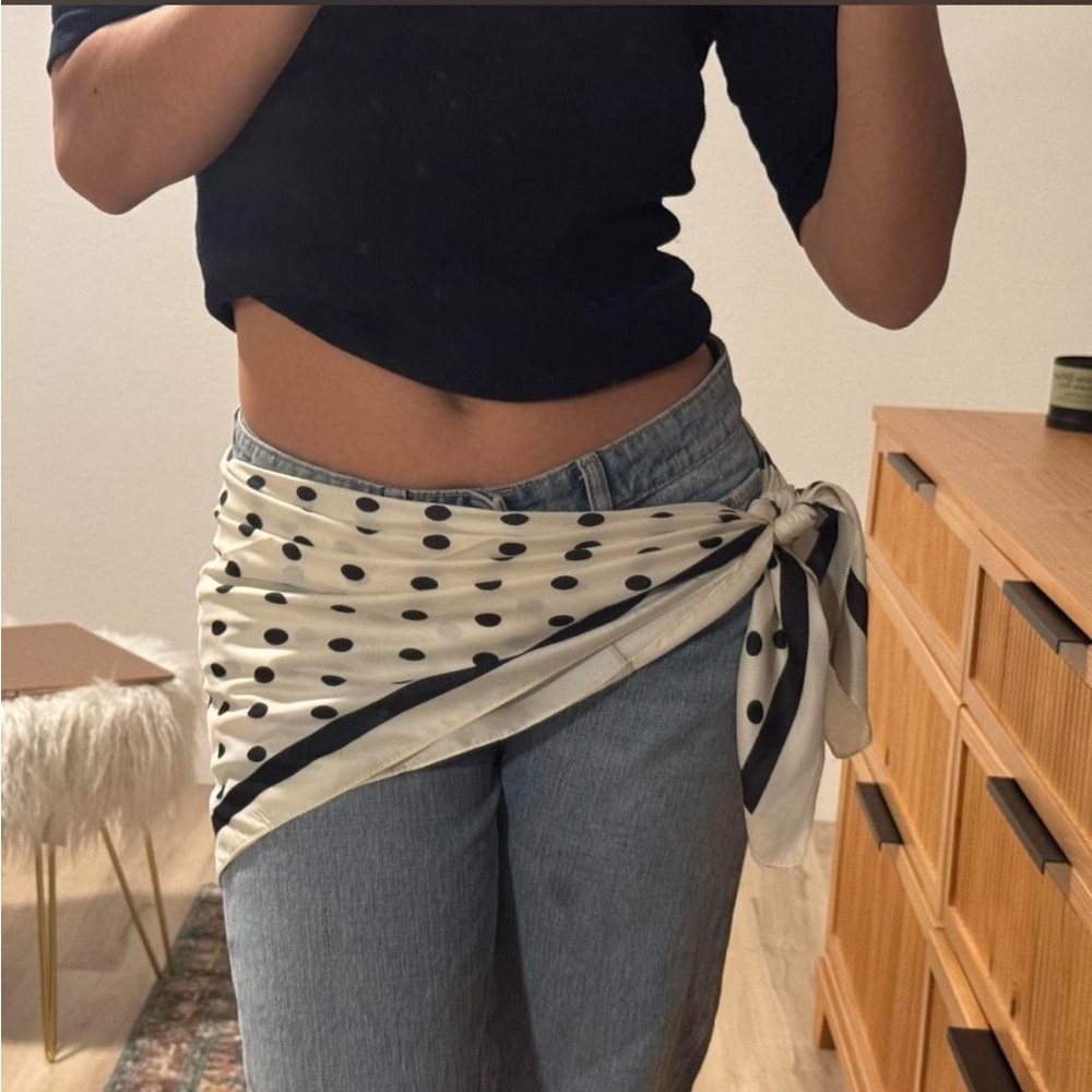 Polka Dot Silk Scarf - Picture 4 of 5